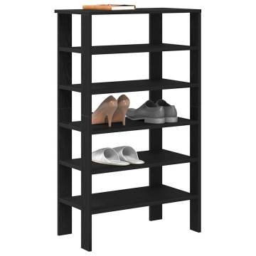 Elegant Black Shoe Rack - 61x32x105 cm - Engineered Wood