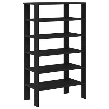 Elegant Black Shoe Rack - 61x32x105 cm - Engineered Wood