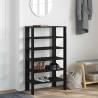 Elegant Black Shoe Rack - 61x32x105 cm - Engineered Wood