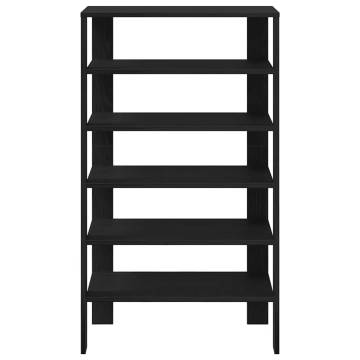 Elegant Black Shoe Rack - 61x32x105 cm - Engineered Wood