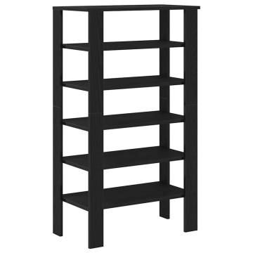 Elegant Black Shoe Rack - 61x32x105 cm - Engineered Wood