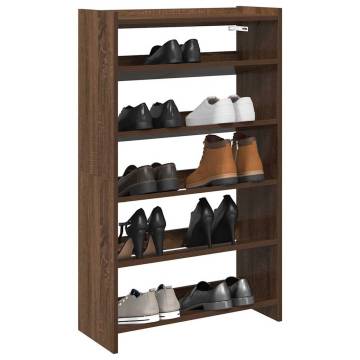 Shoe Rack Brown Oak 60x25x100 cm | Durable Engineered Wood