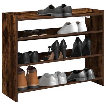 Shoe Rack Smoked Oak 80x25x61.5 cm - Elegant Storage Solution