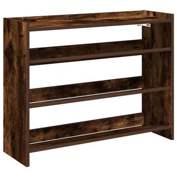 Shoe Rack Smoked Oak 80x25x61.5 cm - Elegant Storage Solution