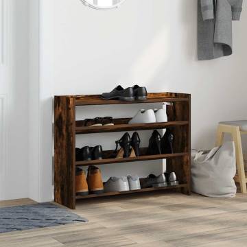 Shoe Rack Smoked Oak 80x25x61.5 cm - Elegant Storage Solution