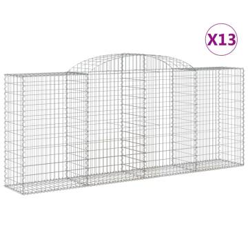 Arched Gabion Baskets 13 pcs - Durable Galvanised Iron