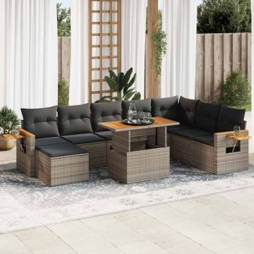 7 Piece Garden Sofa Set with Cushions - Stylish Grey Outdoor Furniture