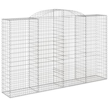 Arched Gabion Baskets - 8 pcs Galvanised Iron | HipoMarket