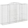 Arched Gabion Baskets - 8 pcs Galvanised Iron | HipoMarket