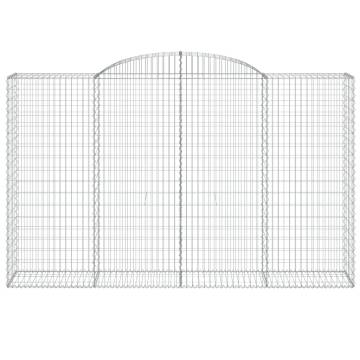 Arched Gabion Baskets - 8 pcs Galvanised Iron | HipoMarket