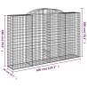 Arched Gabion Baskets - 8 pcs Galvanised Iron | HipoMarket