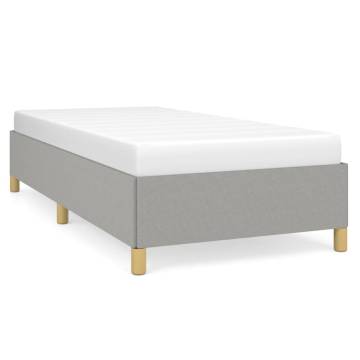 Light Grey Bed Frame 90x190 cm - Single Fabric Design