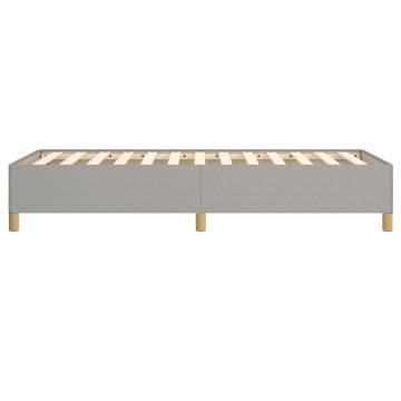 Light Grey Bed Frame 90x190 cm - Single Fabric Design