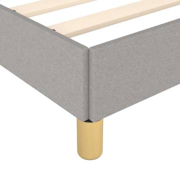 Light Grey Bed Frame 90x190 cm - Single Fabric Design