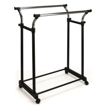 V-Part Adjustable Clothing Rack with Wheels - Versatile Storage