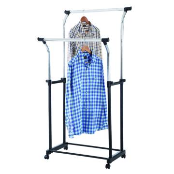 V-Part Adjustable Clothing Rack with Wheels - Versatile Storage