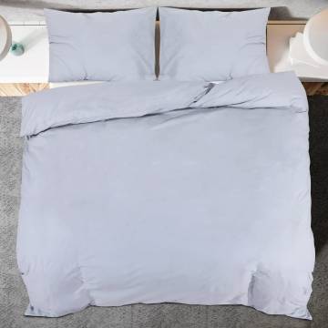 Grey Duvet Cover Set 220x240 cm Cotton - Soft & Elegant