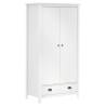  2-Door Wardrobe Hill White 89x50x170 cm Solid Pine Wood Colour white Quantity in Package 1 Amount 