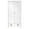 2-Door Wardrobe Hill White - Solid Pine Wood | Hipo Market