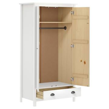 2-Door Wardrobe Hill White - Solid Pine Wood | Hipo Market