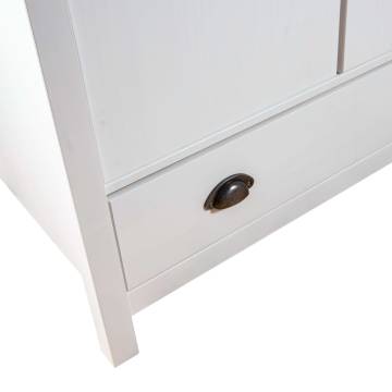 2-Door Wardrobe Hill White - Solid Pine Wood | Hipo Market