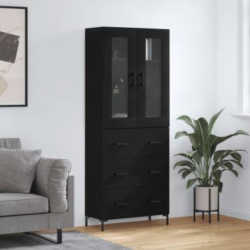 Stylish Highboard Black 69.5x34x180 cm | Hipomarket