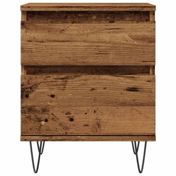 Stylish Old Wood Bedside Cabinet - 40x35x50 cm