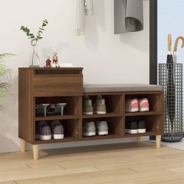 Brown Oak Shoe Cabinet - Stylish Storage Solution | HipoMarket