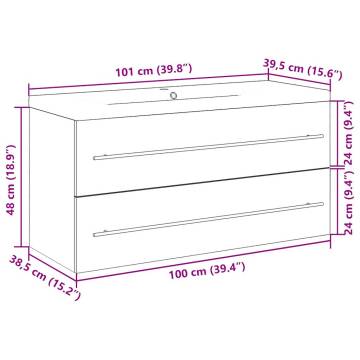 2 Piece Bathroom Furniture Set - Sonoma Oak - Hipomarket UK