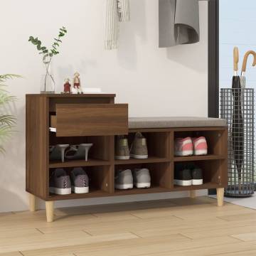 Brown Oak Shoe Cabinet - Stylish Storage Solution | HipoMarket