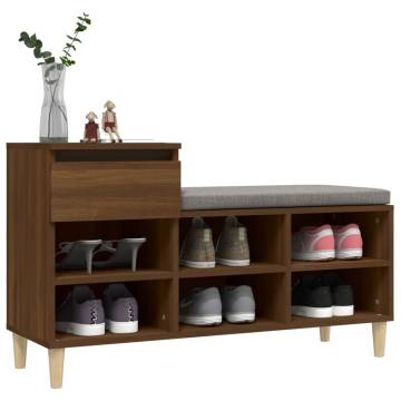 Brown Oak Shoe Cabinet - Stylish Storage Solution | HipoMarket