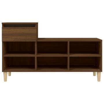 Brown Oak Shoe Cabinet - Stylish Storage Solution | HipoMarket