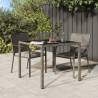 Garden Table 90x90x75 cm Tempered Glass and Poly Rattan Grey Colour grey Size 90 x 90 x 75 cm Quantity in Package 1 