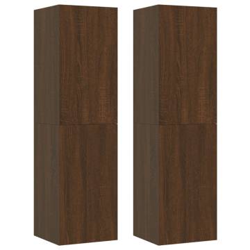 Wall-mounted TV Cabinets - 2 pcs Brown Oak - Stylish Storage