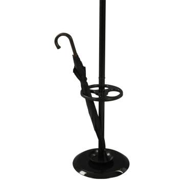 V-Part Standing Coat Rack with 8 Hooks - Porcelain Black 178 cm