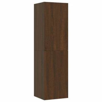 Wall-mounted TV Cabinets - 2 pcs Brown Oak - Stylish Storage