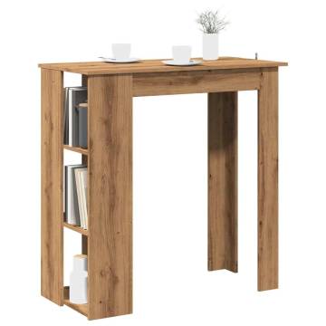 Bar Table with Shelf - Artisan Oak 102x50 cm | HipoMarket