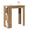  Bar Table with Shelf Artisan Oak 102x50x103.5 cm Engineered Wood Colour artisan oak Quantity in Package 1 