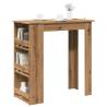 Stylish Bar Table with Storage Rack - Artisan Oak 102x50 cm