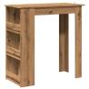 Stylish Bar Table with Storage Rack - Artisan Oak 102x50 cm