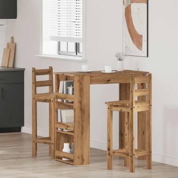 Stylish Bar Table with Storage Rack - Artisan Oak 102x50 cm