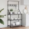 4-Tier Baker's Rack with Hooks - Grey Sonoma Wood Storage