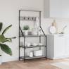 4-Tier Baker's Rack with Hooks - Grey Sonoma Wood Storage