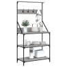 4-Tier Baker's Rack with Hooks - Grey Sonoma Wood Storage