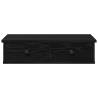 Wall Shelf with Drawers - Black Engineered Wood 60x25x15 cm