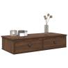 Wall Shelf with Drawers - Brown Oak - 80x31x17 cm | Hipo Market