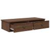 Wall Shelf with Drawers - Brown Oak - 80x31x17 cm | Hipo Market