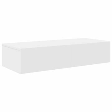 Stylish Wall Shelf with Drawers - White 80x33x17 cm