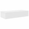 Stylish Wall Shelf with Drawers - White 80x33x17 cm