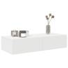 Stylish Wall Shelf with Drawers - White 80x33x17 cm